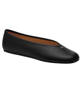 Coach Black Leather Ballet Flat